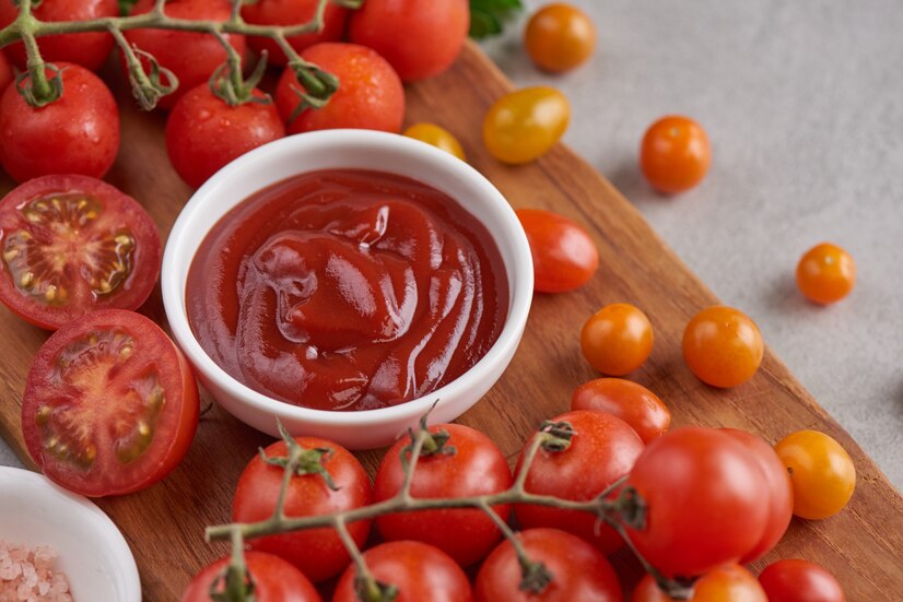 tomato sauce with garlic vibrant green leaves italian parsley plant